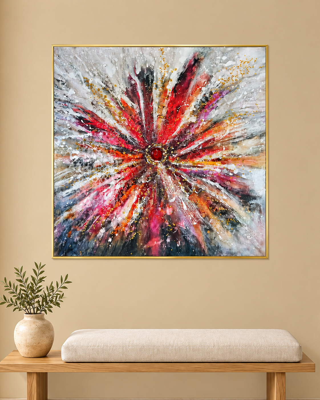Luminescent Cascade Resin Art Wall Painting