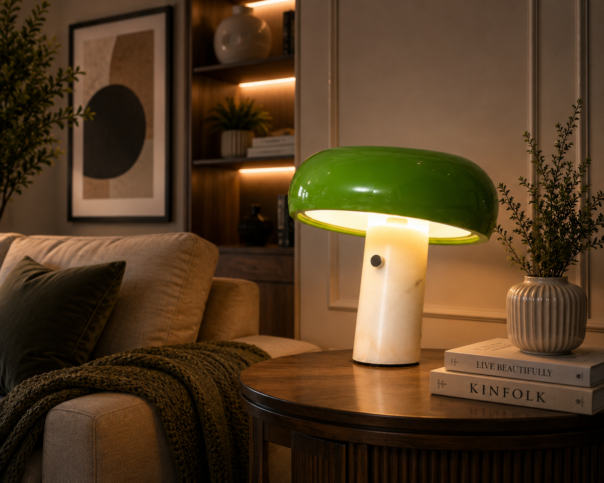 Capstone Glow Table lamp for Home & Item for Home Decoration - Green (Italian Designer Collection)