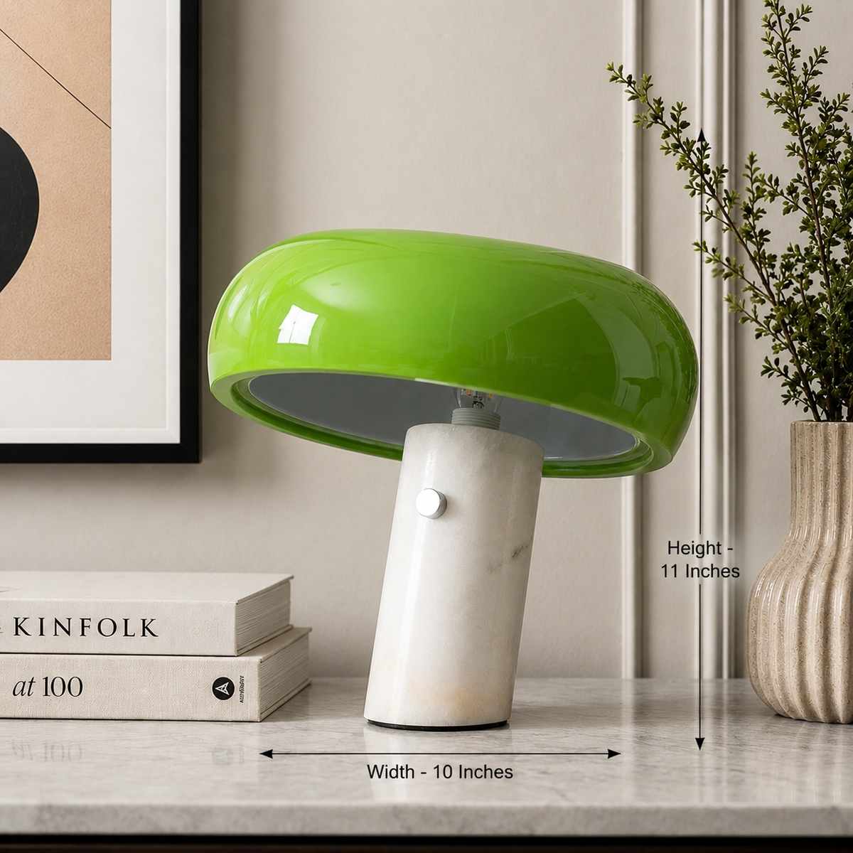 Capstone Glow Table lamp for Home & Item for Home Decoration - Green (Italian Designer Collection)