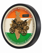 India In Motion Gear Movement Wall Clock For Living Room With Moving Gear Mechanism By Dekor Company - Big (Steel Body)