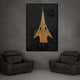Golden Paris Nights Modern Wall Art ( 32 x 47 Inches )