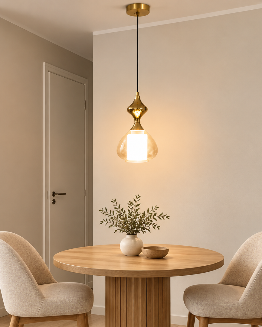 The Seranova Chandelier for Home & Item for Home Decoration - Single Pendent ( Amber )