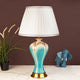 Gold Toned & Green Ceramic Lamp - Big
