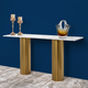 Aurelian Marble Symphony Console Table -(Stainless Steel)