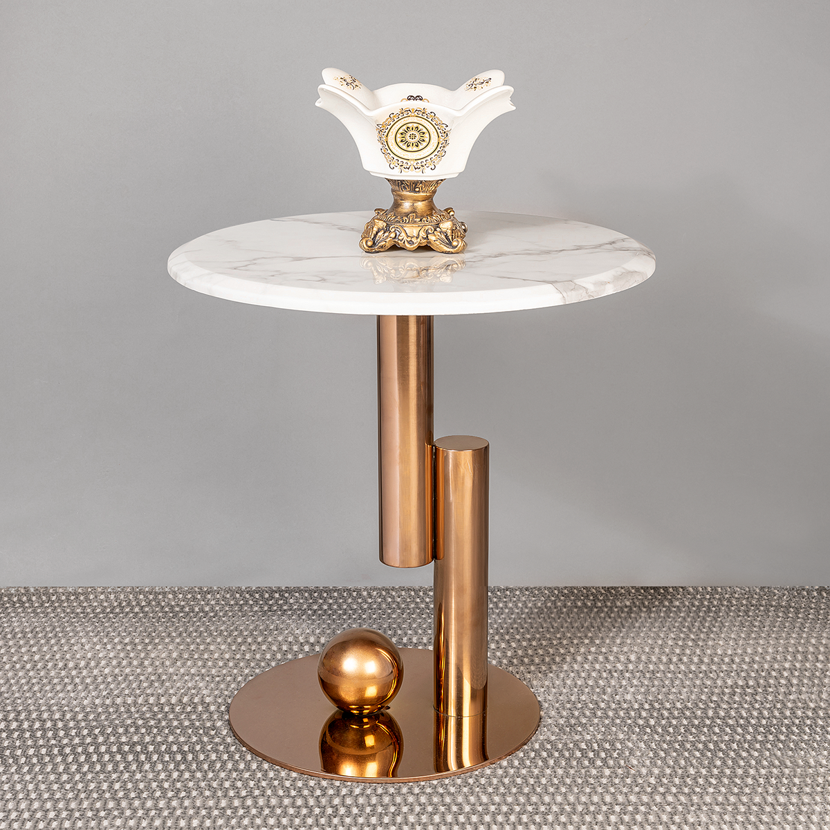 Ethereal Haven Side Table (Stainless Steel) - Rose Gold (S)