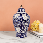 Midnight Garden Decorative Ceramic Vase (Blue Pottery)