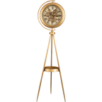 Golden Meridian Tripod Base Luxury Designer Standing Clock With Moving Gear Mechanism Buy Floor Clock Online (Steel Body)