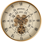 Mystic Motion Luxury Designer Watches Wall Clock For Living Room With Moving Gear Mechanism Buy Wall Clock Online - Big (White) (Steel Body)