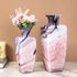 Pink Petal Handblown Glass Vase - Set of 2
