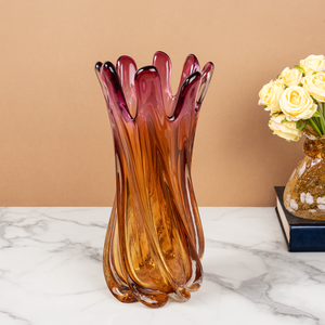 Amber Aura Handblown  Glass Vase & Decorative showpiece