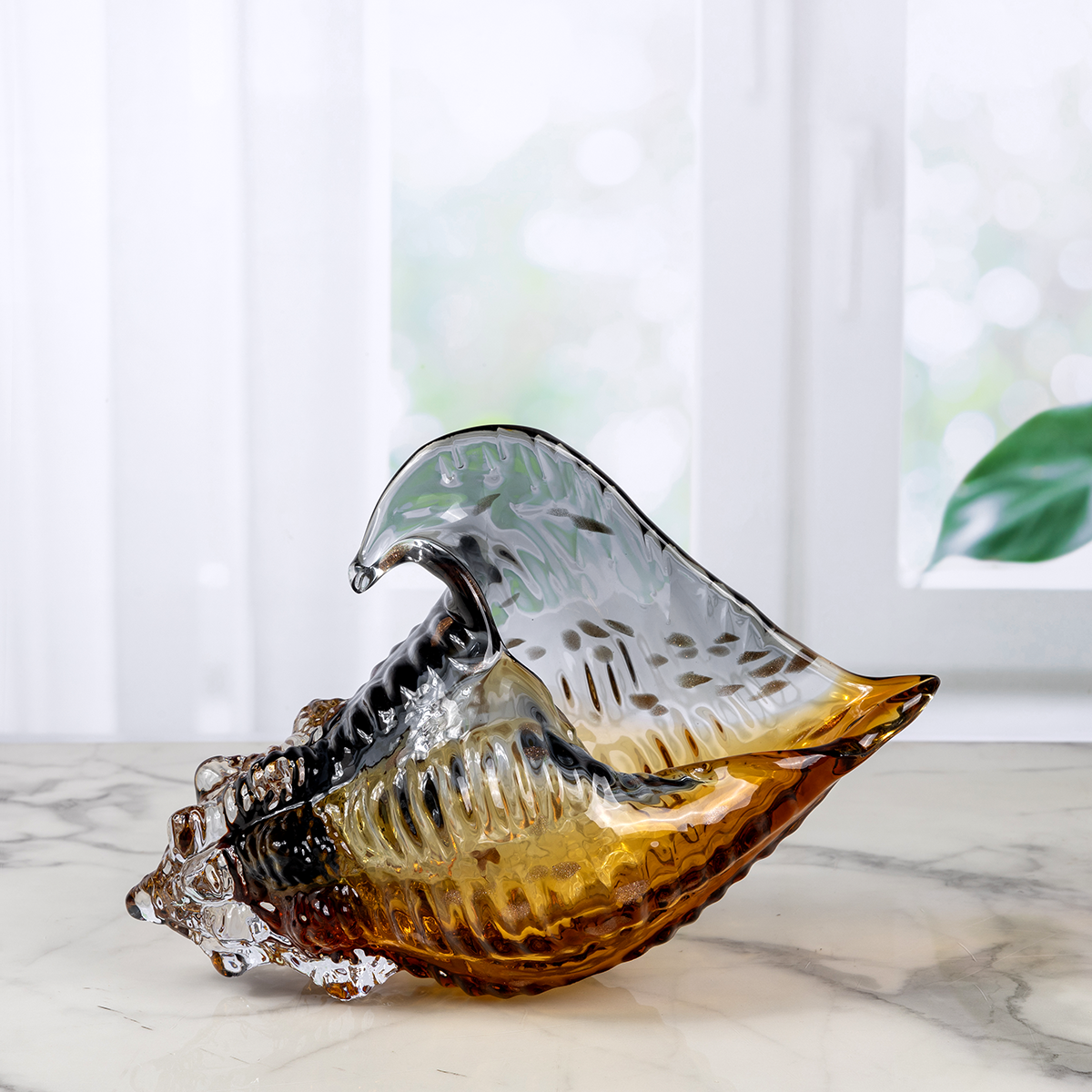 Shell Showpieces Buy Ocean Breeze Shell Handblown Glass Showpiece | Dekor Company