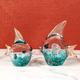 Aqua Symphony Handblown Glass Showpiece - Set of 2