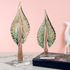 Verdant Oasis Handblown Glass Leaf Showpiece  - Set of 2 (Green)