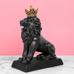 Royal Lion Crown Tabletop Decorative showpiece - Black