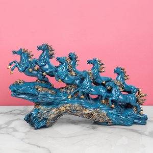 Equestrian Elegance Decorative Showpiece - Blue