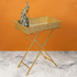 Golden Glory Rectangular Serving Tray & Side table