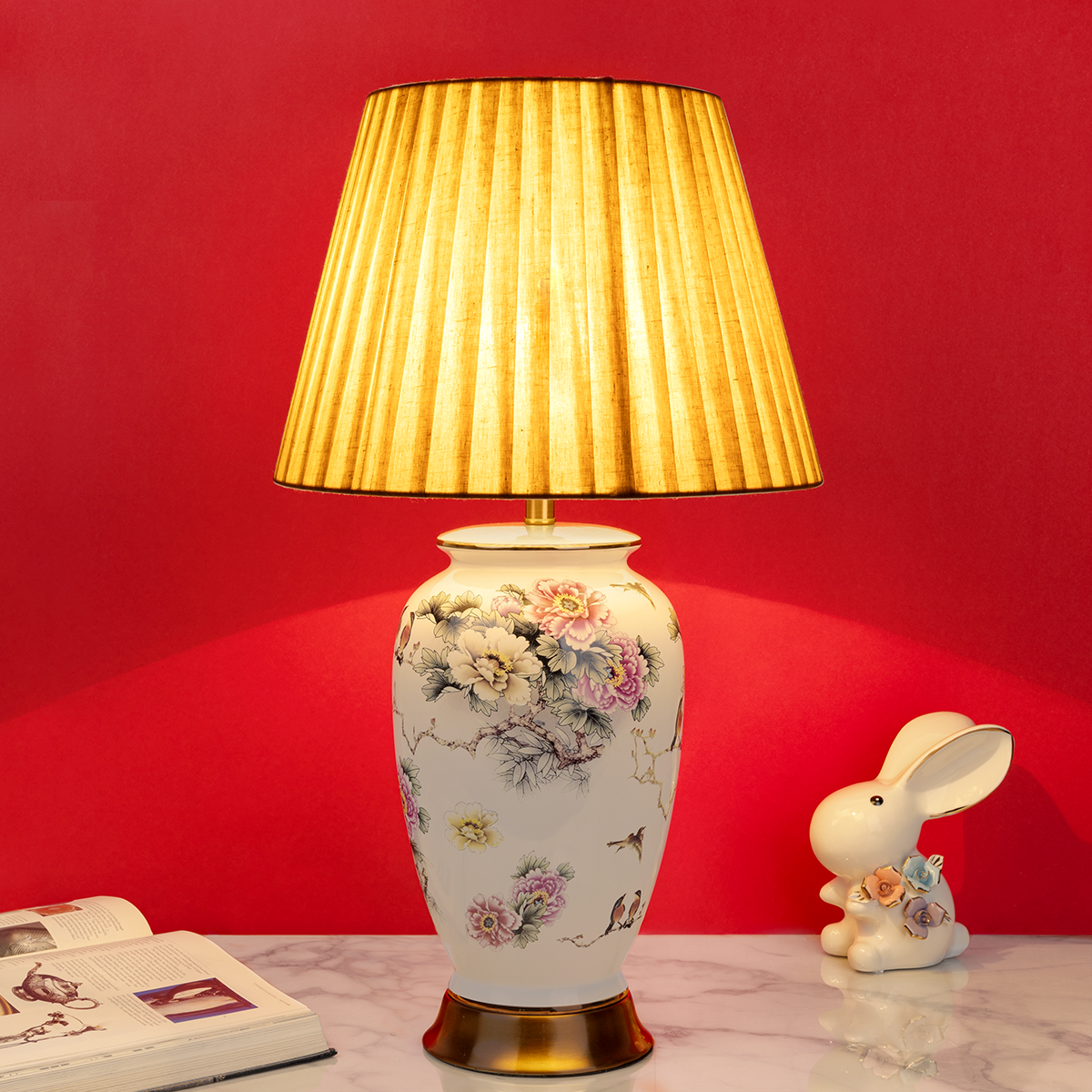 Illuminating Grace Ceramic Table Lamp for Study