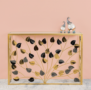 Metallic Leaf Haven Console Table