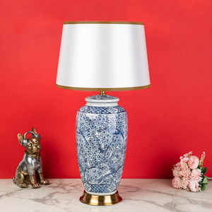 Azure Swirl Ceramic Table Lamp