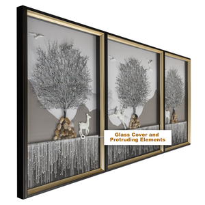 Graceful Tree Branches Wall Decor Shadow Box - Set of 3