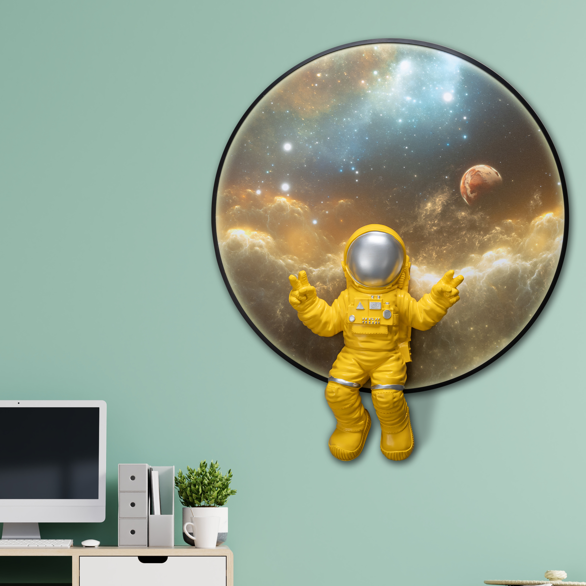 Dynamic Dexterity Pop Art Shadow Box Wall Decoration Piece - Yellow