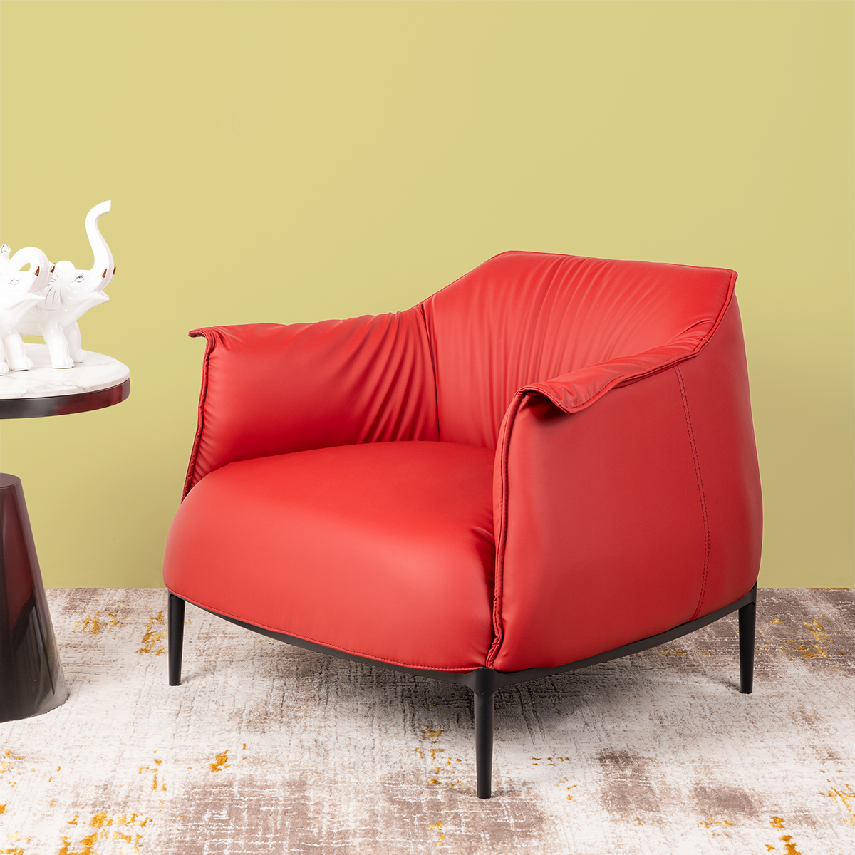 Aureate Accents Lounge Chair -  RED