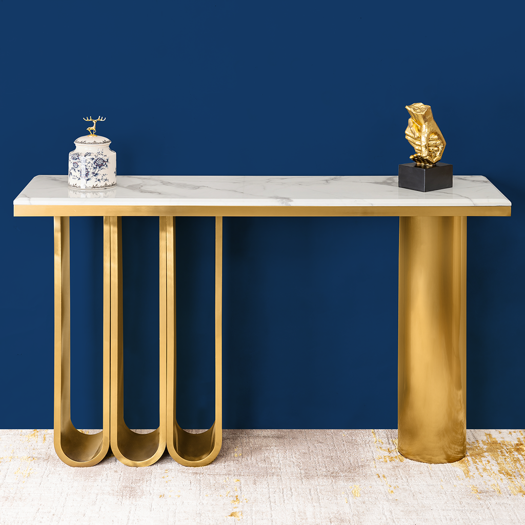 Modern Minimalist Console Table - Stainless Steel