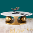 Amara Gold Base Round Accent Table (BIG) (Panda Marble) (STAINLESS STEEL)