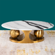 Amara Gold Base Round Accent Table (BIG) (Panda Marble) (STAINLESS STEEL)