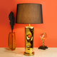 Contemporary Gold Eliptical Base Stainless Steel Table Lamp