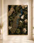 Peacock Among the Blooms Embossed Wall Painting for Home & Item for Wall Decoration ( 35.5 x 23.5 Inches )