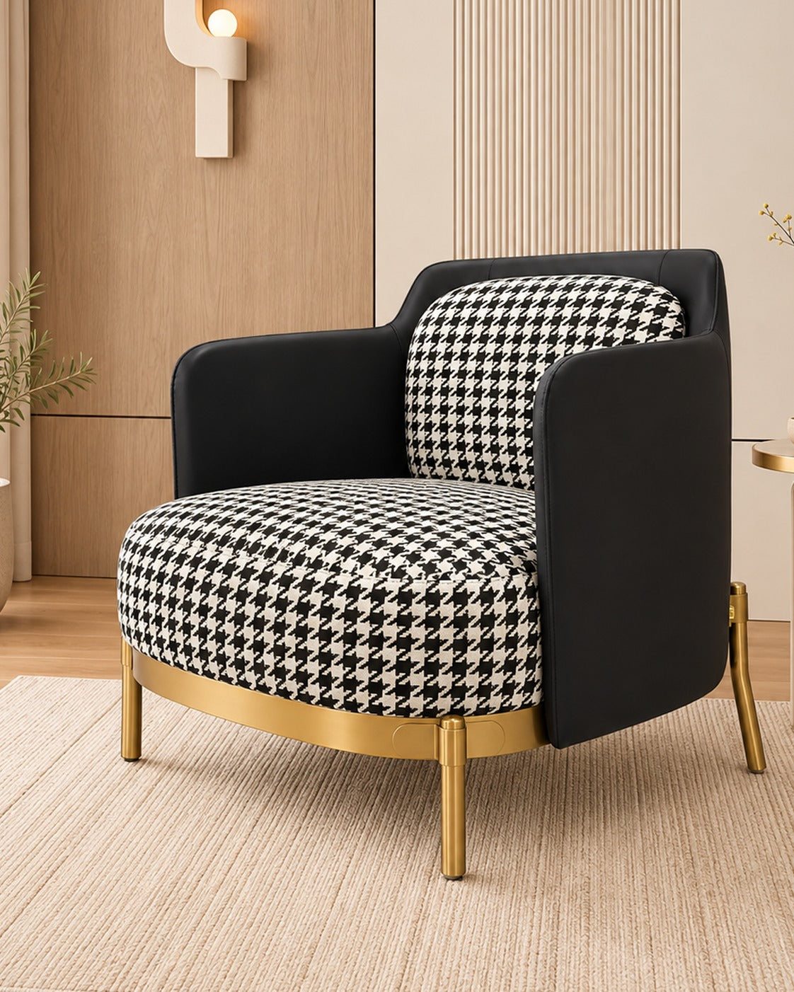 The Scottish Plaid Accent Lounge Chair (Stainless Steel)