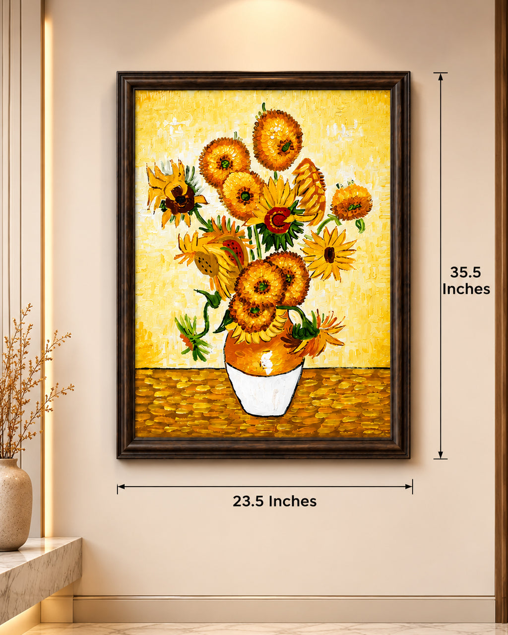 Sunflower Harmon 100% Hand Painted Wall Art Paintings for Home & Item for Wall Decoration ( 35.5 x 23.5 Inches )