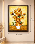 Sunflower Harmon 100% Hand Painted Wall Art Paintings for Home & Item for Wall Decoration ( 35.5 x 23.5 Inches )
