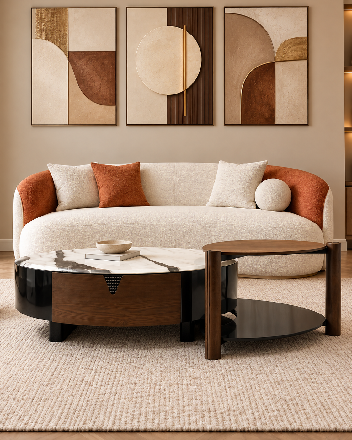 Axis Curve Centre Table for Living Room (Stainless Steel)