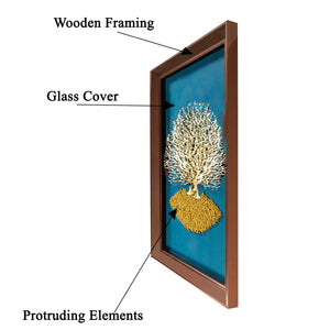 Golden Tree of Life Shadow Box Wall Decoration Piece