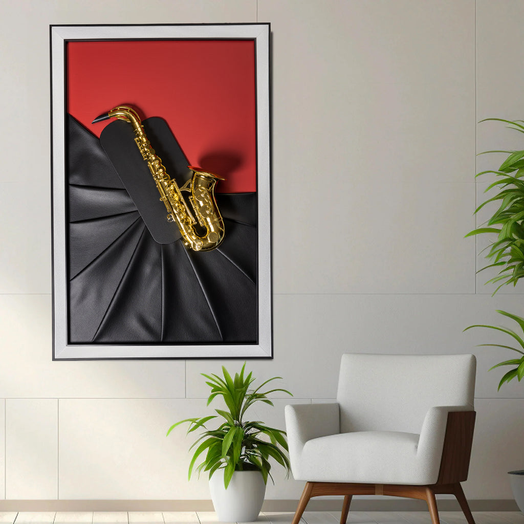 Saxophone Spotlight Pop Art Shadow Box Wall Decoration Piece
