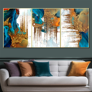 Aurora Spectrum Symphony Canvas Wall Paintings - Set Of 3