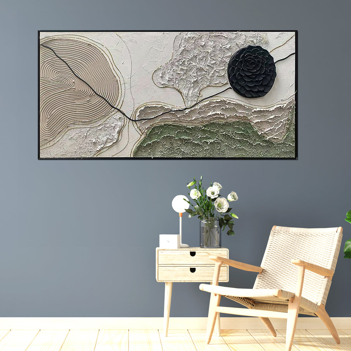 Whispers of Earth Modern Wall Art ( 55 x 28 Inches )