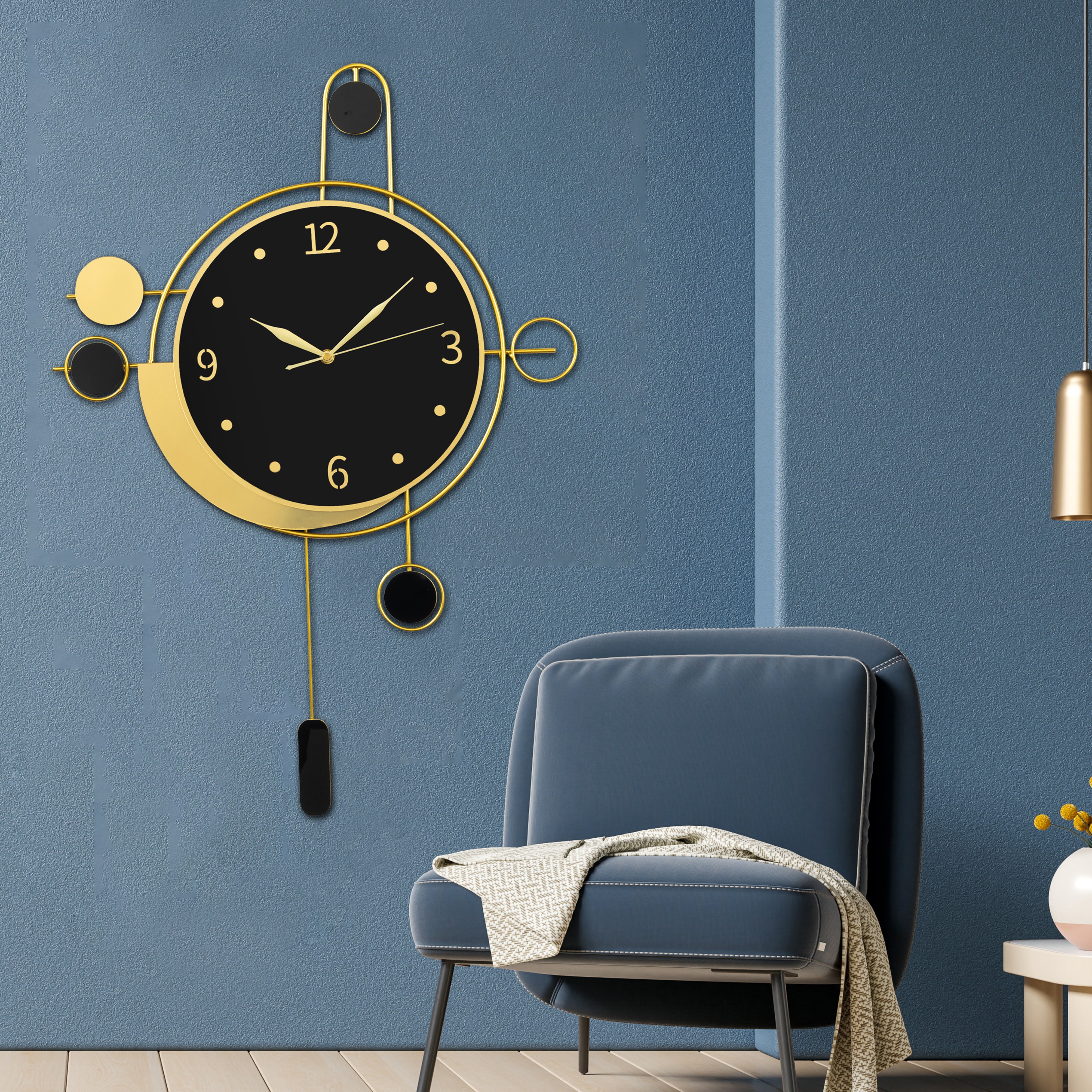 Midnight Pendulum Metal Wall Art Clocks for the Home Buy Wall Clock Online