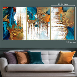 Aurora Spectrum Symphony Canvas Wall Art - Set Of 3