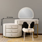 Mono Glow Table Dressing Table & Vanity Set With Mirror & Chair