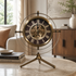 Infinite Time Journey Luxury Designer Table Clock With Moving Gear Mechanism Buy Table Clock Online (Steel Body) - Gold