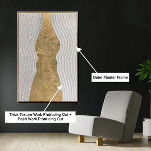Serene Gold Mirage Modern Wall Art ( 32 x 47 Inches )