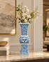 Blossom Tower Decorative Vase & Showpiece for Home & Item for Home Decoration (Blue Pottery)