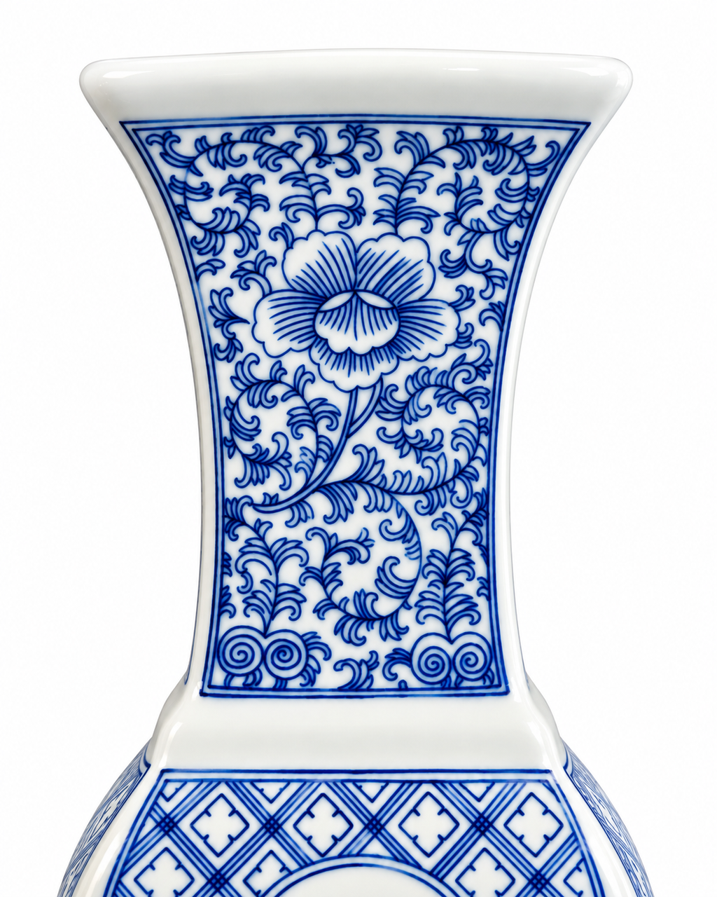 Blossom Tower Decorative Vase & Showpiece for Home & Item for Home Decoration (Blue Pottery)