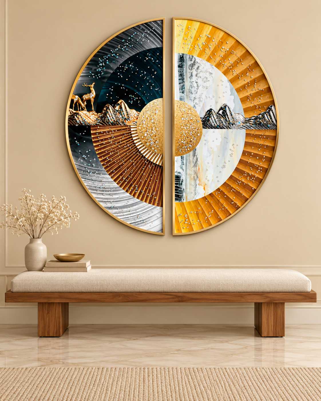 Tranquil Highlands Crystal Glass Painting