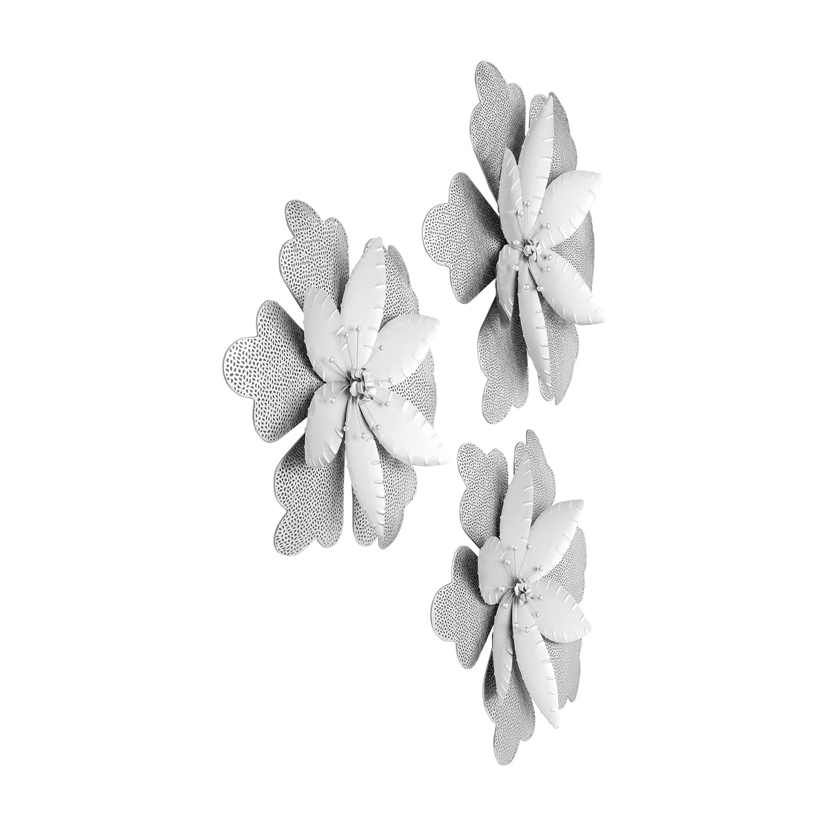 Blossom Bliss Metal Wall Art - Silver