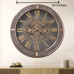 Whispering Wheel Luxury Designer Watches Wall clocks for the Home With Moving Gear Mechanism Buy Wall Clock Online (Steel Body)