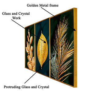 One With Nature Crystal Glass Painting - Set of 3